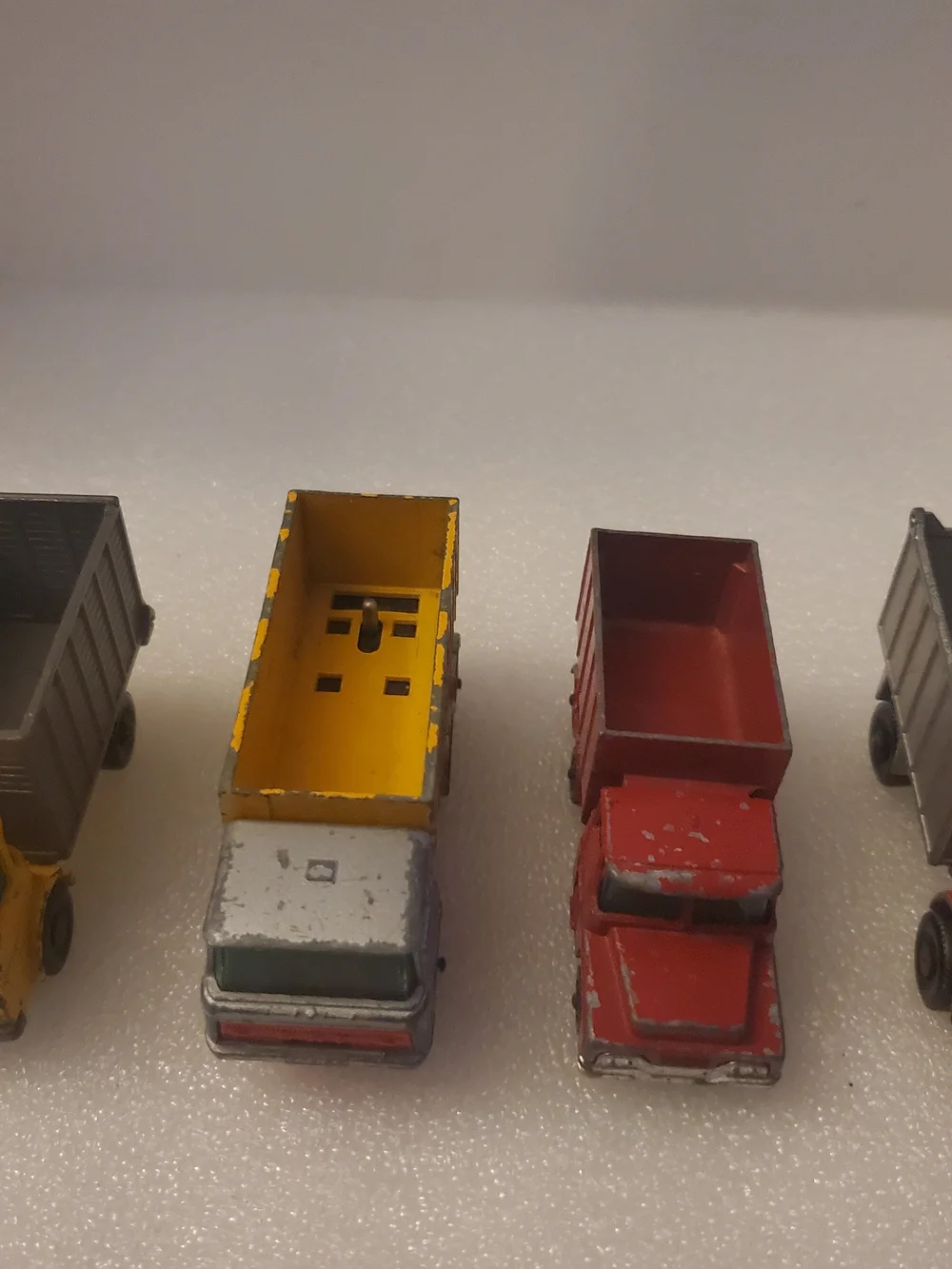 Lot Of 4 Vintage Matchbox By Lesney Tipper Cattle Container Warrior Trucks